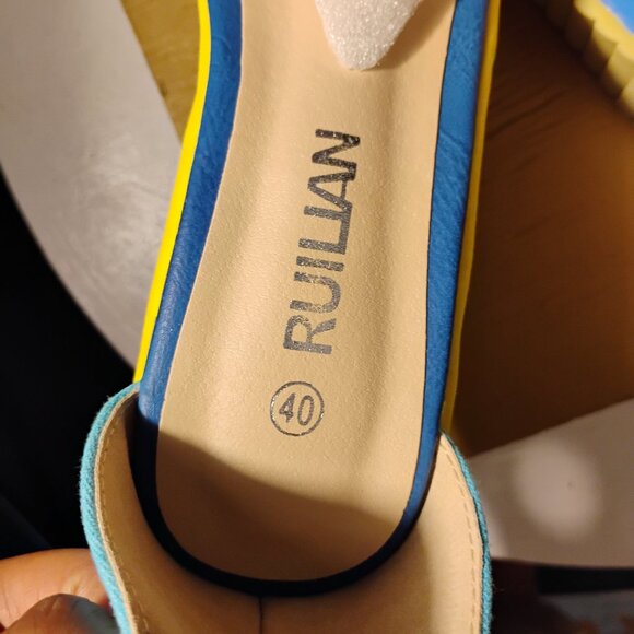 Colorblock Platform Wedge Sandals – RUILIAN Size 8.5 / EU 40 - Picture 4 of 5